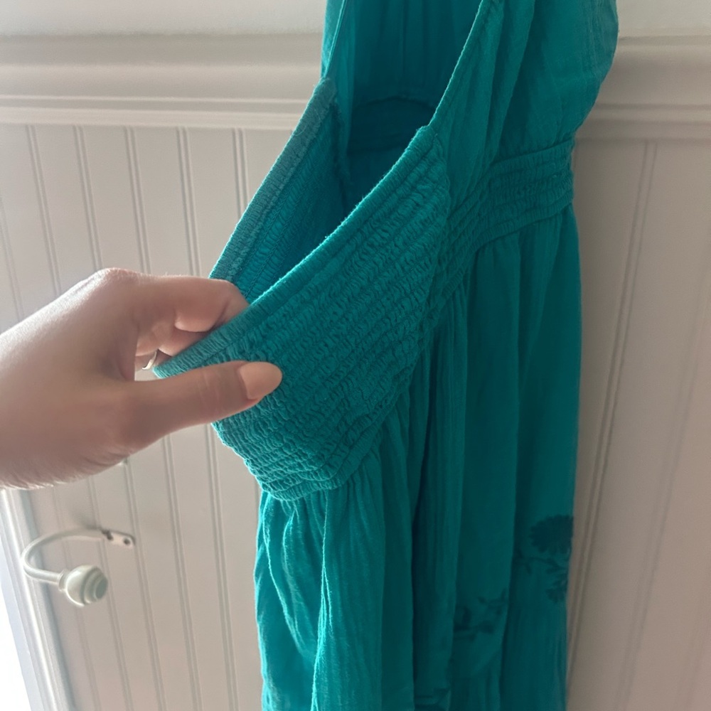 🌊 Lovestitch “Blissed Out” Embroidered Halter Maxi Dress – Size Large - Picture 7 of 12